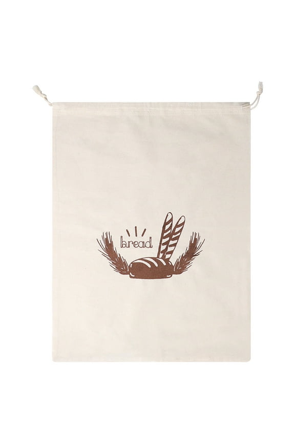Linen Bag Reusable French Stick Storage Bag Drawstring Bun Bread Bag