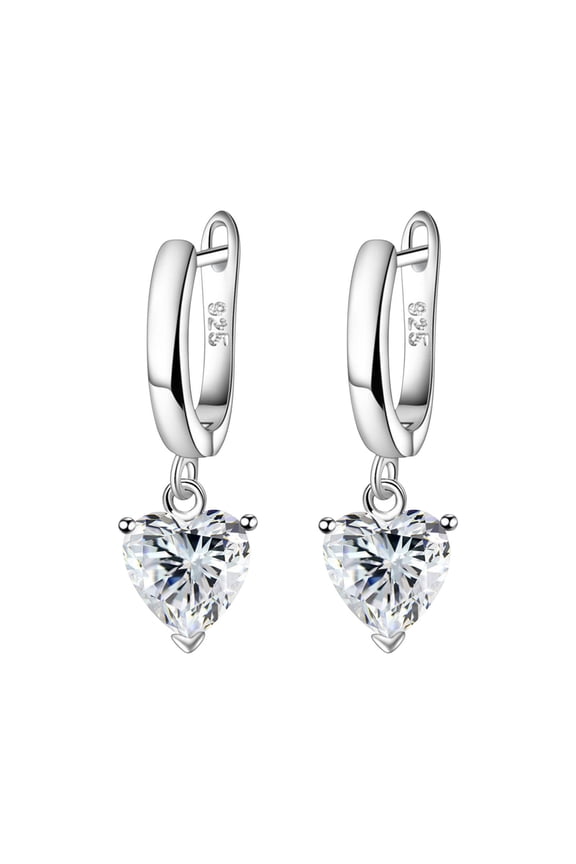 Love Zirconia Earrings Necklace Set Heart Pendant Women Jewelry Separate Three Pieces Gift for Her