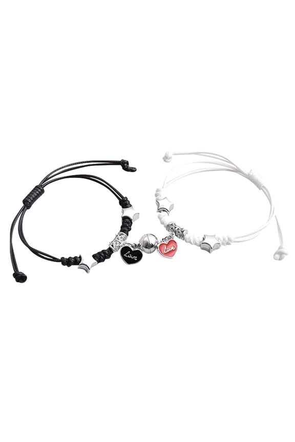 Magnetic Attraction Couple Bracelet Set Adjustable Matching Love Bracelets for Him Her Anniversary Valentines Day Gift Symbolizing Connection Togetherness