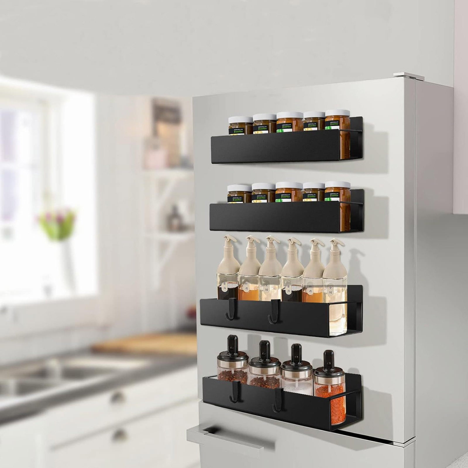 Deeceymbur Magnetic Refrigerator Storage Rack Without Punching Spice ...