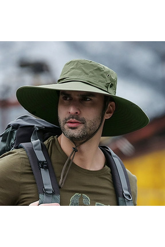 Men’s Quick-Dry UV Hat – UV Protection for Fishing, Hiking, Camping & Summer Picnics (All-in-One Outdoor Gear) Army Green