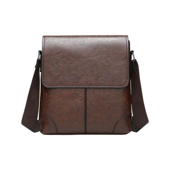 Deeceymbur Messenger Bag for Men Textured Leather Shoulder Crossbody Bag Adjustable Strap Lightweight Spacious Handbag for Travel Work Daily Necessary