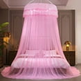 thumbnail image 1 of Deeceymbur Mosquito Net for Bed Canopy Princess Style Ceiling Mounted Dome No Installation Foldable Bed Curtain with Lace Ruffles for Queen King Bedroom Decor, 1 of 6