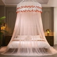 thumbnail image 1 of Deeceymbur Mosquito Net for Bed Canopy Princess Style Ceiling Mounted Dome No Installation Foldable Bed Curtain with Lace Ruffles for Queen King Bedroom Decor, 1 of 6