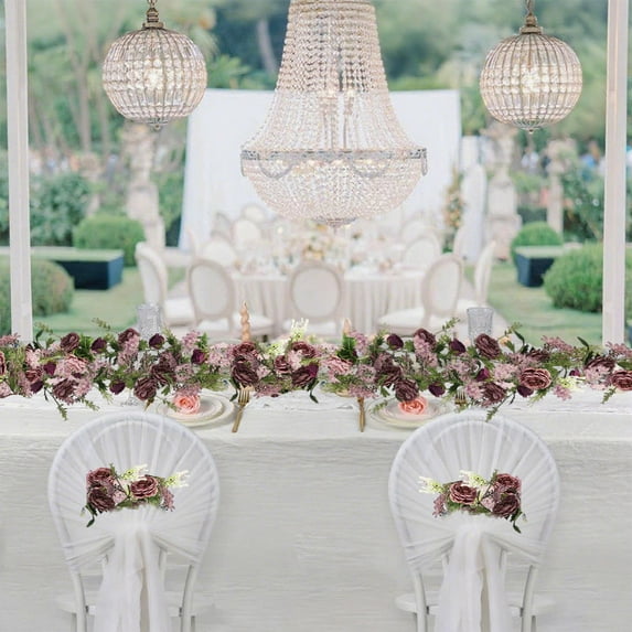 Deeceymbur Multi Color Plastic Rose Decorative Vines Hanging Garland for Living Room Wall Covering Event Decor and Gift Giving 5.91ft