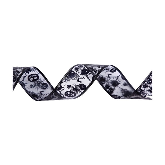 Deeceymbur Multipurpose Hot Stamping Woven Ribbon Thanksgiving Halloween Party Gift Wrapping Craft Ribbon 196.85x1.97in