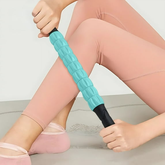 Deeceymbur Muscle Massage Roller Stick, Gear-Driven Deep Tissue Massage Roller – Plastic Fitness/Yoga Muscle Relief Tool with Textured Surface