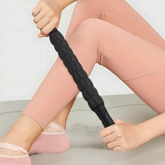 Deeceymbur Muscle Massage Roller Stick, Gear-Driven Deep Tissue Massage Roller – Plastic Fitness/Yoga Muscle Relief Tool with Textured Surface
