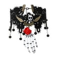 thumbnail image 1 of Deeceymbur Necklace with Elegant Fake Collar Design for Costume Parties Holiday Gifts Masquerade Accessories in Black Red Color Scheme, 1 of 4