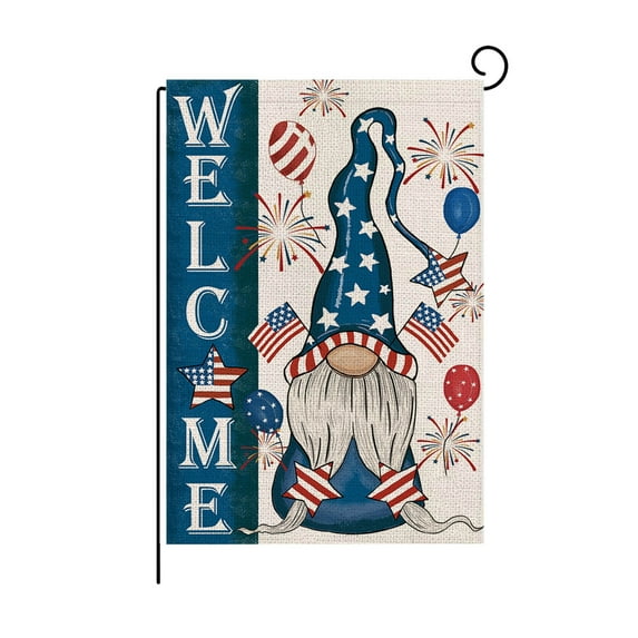 Deeceymbur New Independence Day Garden Flag Double Sided Linen Outdoor Courtyard Decoration