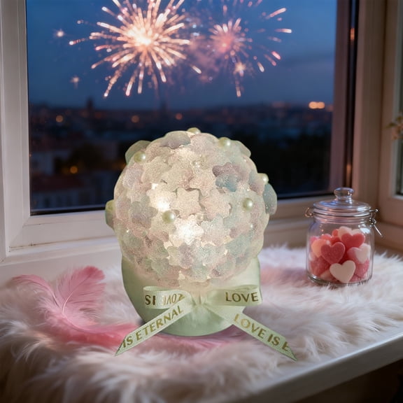 Deeceymbur Night Light Crafts Kit Sparkling Star Shape LED String Lights for Home Decor Bedroom Ambiance Desk Ornament Valentines Gift