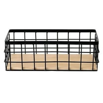 Deeceymbur No Drilling Wall Hanging Mounted Metal Wire Baskets - Kitchen organization Storage for A Clutter- and Space-Saving Solution Black
