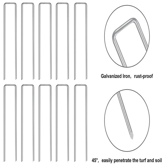 Deeceymbur Orchard & Vineyard Fabric Nails – 5.9×1.6in Galvanized Steel, 2.8mm×15.6g Heavy-Duty for Large-Scale Weed Control
