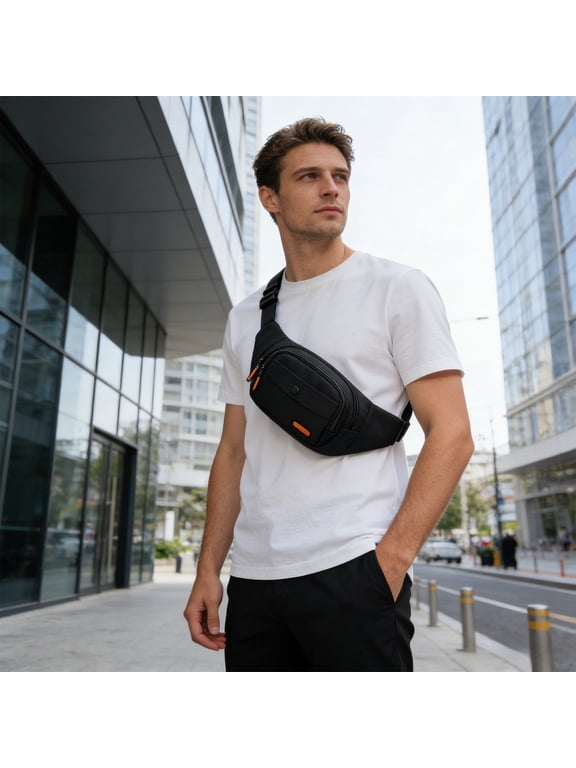 Outdoor Sports Chest Waist Crossbody Sling Bag with Multiple Compartments Water Resistant Lightweight Utility Commuting Travel Pack
