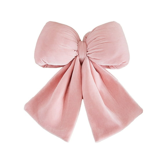 Deeceymbur Oversized Pink Christmas Bow Decoration Velvet Pendant for Wedding Tree Ornament Holiday Festive Decor