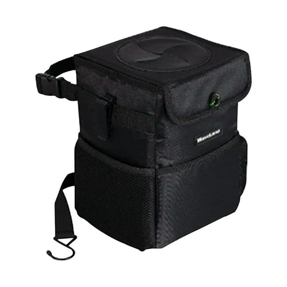 Deeceymbur Oxford Cloth Car Trash Cans Back Seat Hanging Dumpsters Foldable Garbage Bags for Truck Car Garbage Bin for Travel Oxford Cloth Wastebasket Black