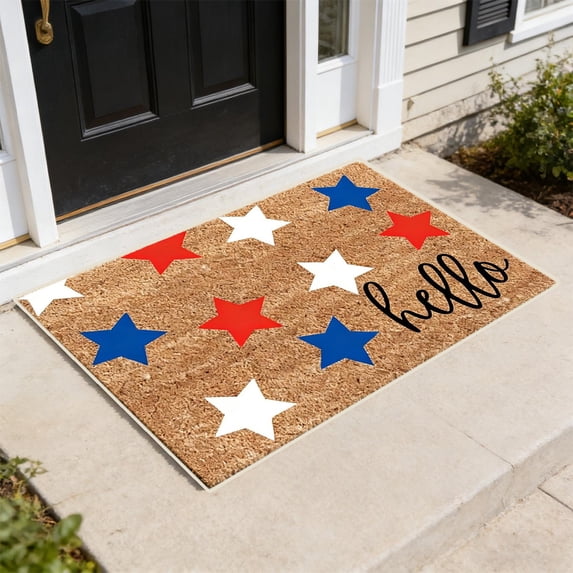Deeceymbur Patriotic Non Slip Entry Mat Stable Bottom Floor Rug Wear ...