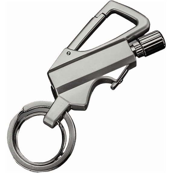 Deeceymbur Permanent Match Lighter Keychain Bottle Opener for Outdoor Camping Eternal Match Design Refillable Fuel System