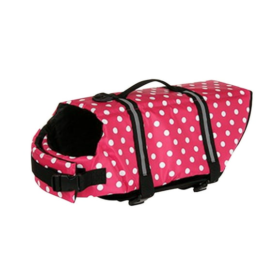 Deeceymbur Pet Life Jacket with Reflective Stripes Coast Guard Approved Life Vest Flotation Device for Dogs Ripstop Dog Lifesaver Pet Life Preserver with High Flotation Pink