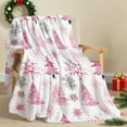 thumbnail image 1 of Deeceymbur Pink Christmas Tree Blanket Soft Warm Multi Scene Sofa Bed Camping Festival Decor 51.18x59.06in, 1 of 7