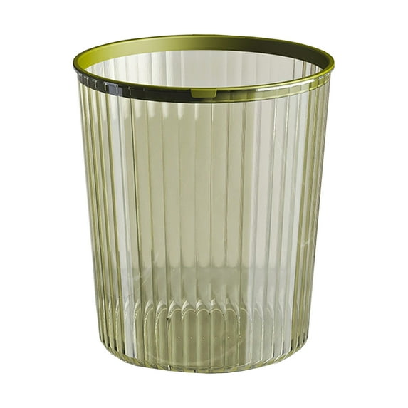 Deeceymbur Plastic Transparent Trash Can with Pressure Ring Suitable for Home, Living Room, Kitchen, Toilet, Bathroom, Bedroom, and Office Light Green