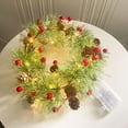 thumbnail image 1 of Deeceymbur Plug In Christmas Garland Decorative Light String 118.1in with Pines Cones Red Berries Holiday Party Home Decor, 1 of 6