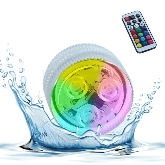Deeceymbur Pool Lights Floating Pool Lights with LED RGB Colorful Changing Waterproof Submersible Pool Lights IP68 Waterproof Swimming Pool Lights Underwater Pool Lights for Above Ground Inground Pool