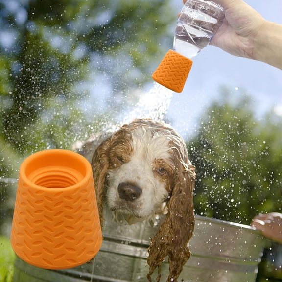 Deeceymbur Portable Pet Shower Head Silicone Cleaning Nozzle Multifunctional Water Feeding Tool for Outdoor Pet Grooming Plants Watering Use