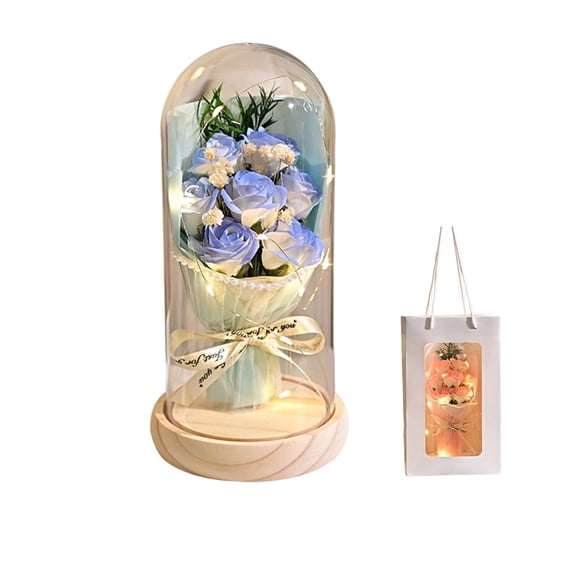 Deeceymbur Preserved Flower Bouquet Forever Rose Arrangement Valentine Birthday Gift for Women Wife Girlfriend Mom Eternal Rose Present