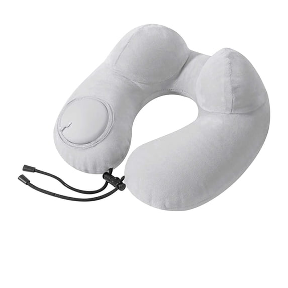Deeceymbur Press Inflatable U-shaped Pillow Portable U-shaped Pillow Inflatable Headrest Neck Pillow Airplane Travel Neck Pillow Pressable Inflatable Double Hump U-shaped