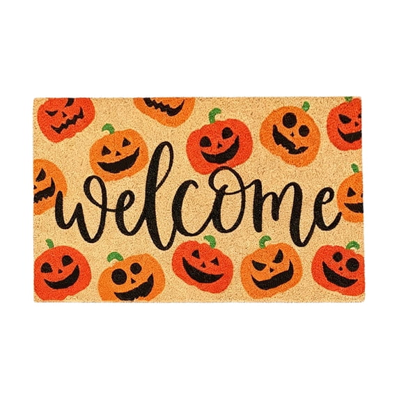 Deeceymbur Pumpkin Rug Halloween Bath Mat Washable Orange Home Decor Kitchen Living Room Bedroom Tub Indoor Household Floor Mat