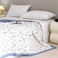 thumbnail image 1 of Deeceymbur Reactive Printing Summer Quilt Washed Cotton Cooling Blanket Double Sided Design Air Conditioner Cover for Dorm Twin Size, 1 of 6