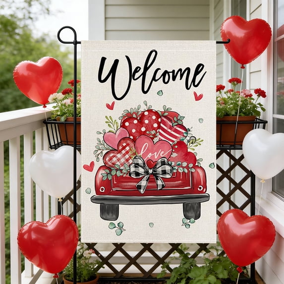 Deeceymbur Reversible Polyester Garden Flag for Yard Patio Outdoor Decoration Welcome Sign with Multicolor Design for Seasonal Festivals
