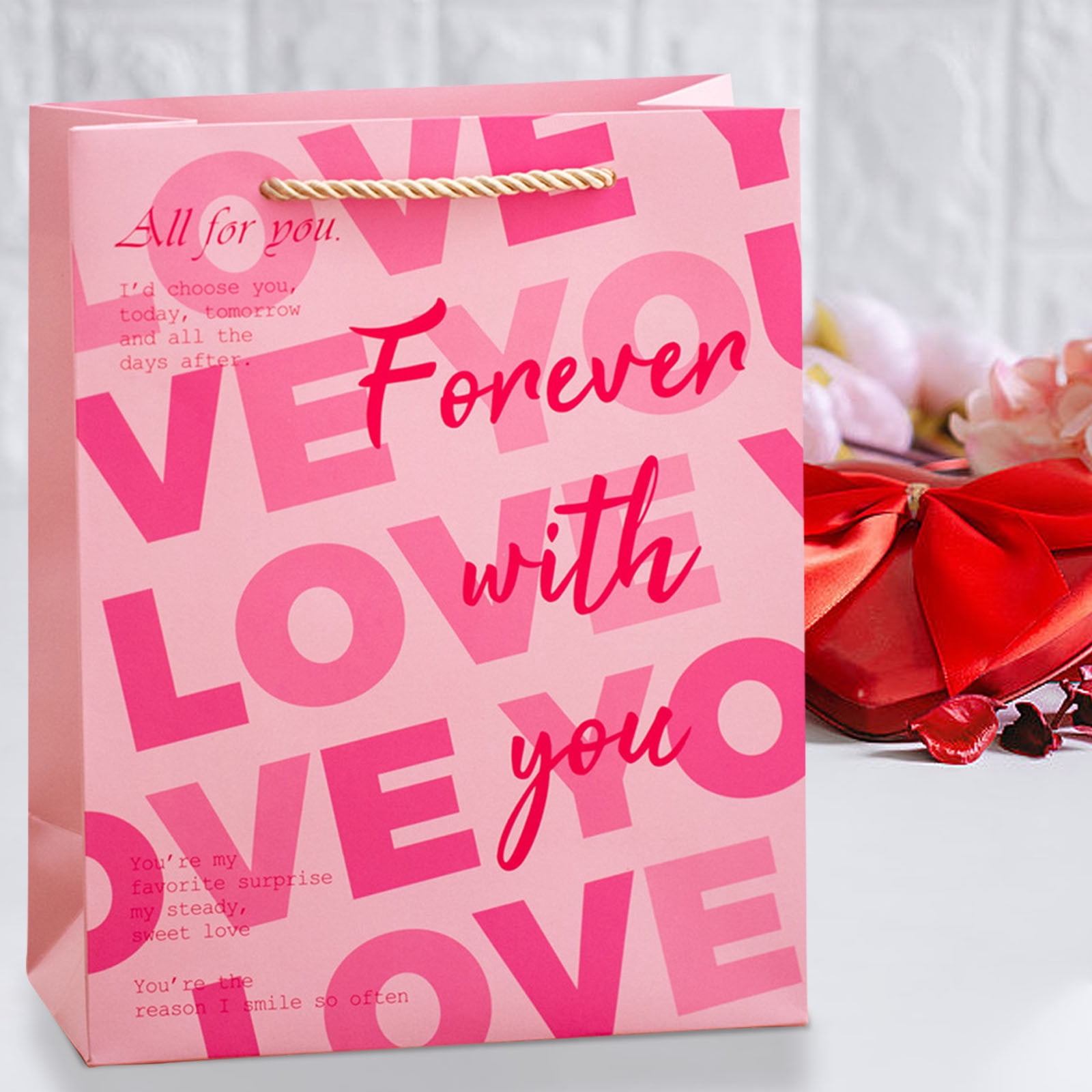 Deeceymbur Romantic Gift Bags for Couples Valentine's Day Present Tote ...