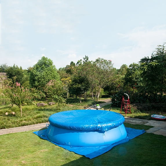 Deeceymbur Round Pool Cover for Above Ground Inflatable Swimming Pools Winter Pool Cover Professional Grade Autumn Summer Pool Safety Cover