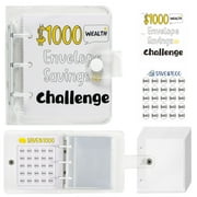 Deeceymbur Saving Money Challenge Binder $1000 25 Cash Envelopes Budget Book Weekly Folder for Budgeting Planner Christmas Birthday Gift