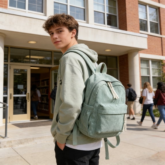 Deeceymbur School Travel Laptop Backpack Daypack Large Capacity Lightweight Bookbag Multiple Pockets Preppy Style Casual Outdoor Rucksack