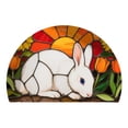 thumbnail image 1 of Deeceymbur Semi Circle Absorbent Waterproof Door Mat for Inside Front Door Entryway Rug Non Slip Back Washable Decor Carpet Kitchen Bathroom Living Room, 1 of 6