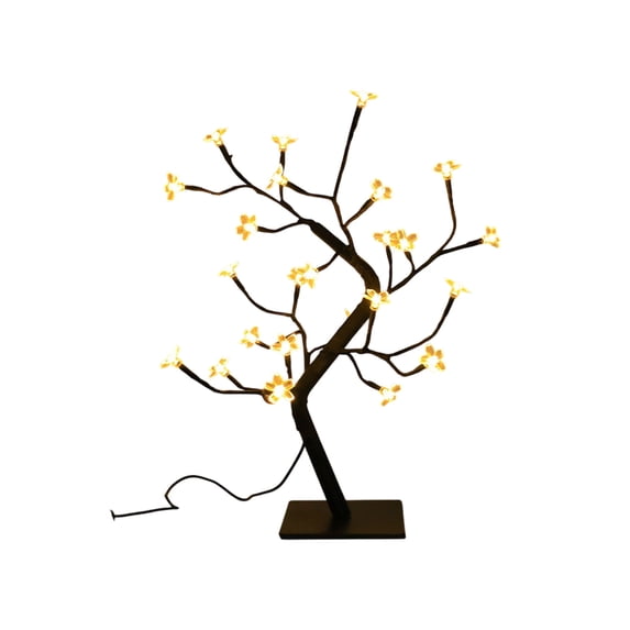 Deeceymbur Shapeable Flowering Tree Lamp Warm White Glowing Ambient Light USB Charging Home Decor Festive Tabletop Display 17.72in
