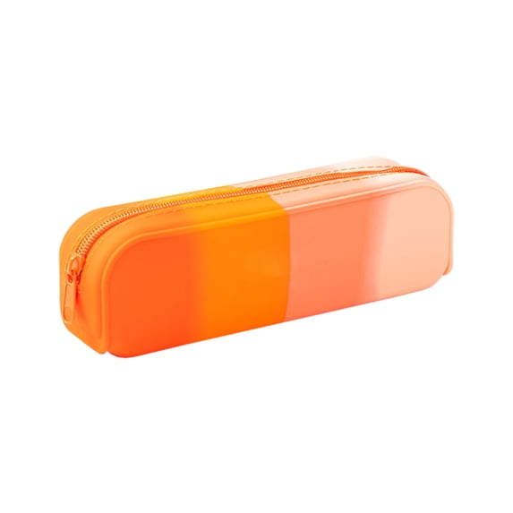 Deeceymbur Silicone Pencil Case Gradient Color Flexible Waterproof Storage Pen Case for Office Learning Large Capacity