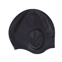 Deeceymbur Silicone Swimming Cap for Adult Swimming Hat with 3D Ear Protection Durable Non-slip Waterproof Bath Swim Cap with Extra Room for Women Men