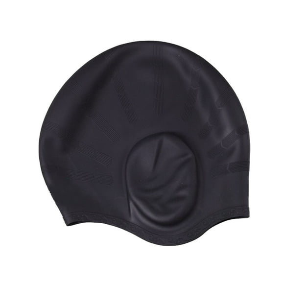 Deeceymbur Silicone Swimming Cap for Adult Swimming Hat with 3D Ear Protection Durable Non-slip Waterproof Bath Swim Cap with Extra Room for Women Men