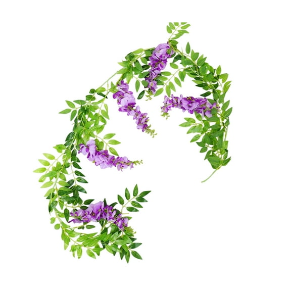 Deeceymbur Simulation Wisteria Flowers Rattan Decorative Plastic Vines Strings Air-conditioning Ducts Winding Hanging Flowers
