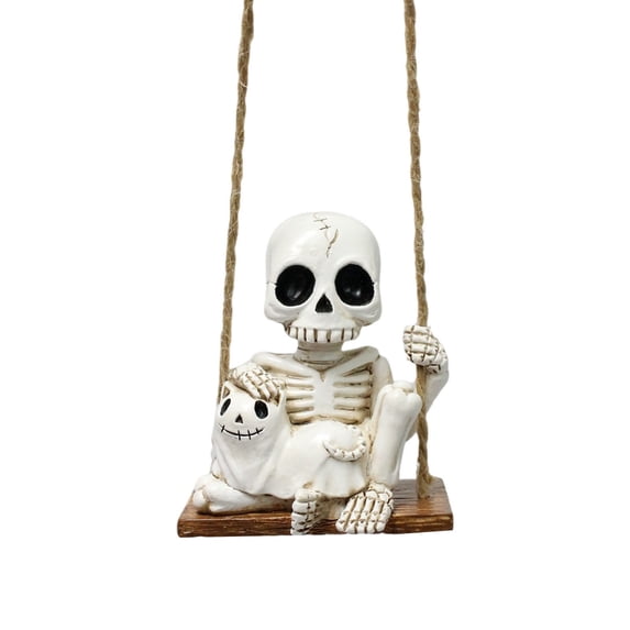 Deeceymbur Skeleton Hugging Pot Resin Hanging Ornament Outdoor Patio Decor Gothic Garden Accent Indoor Macabre Display 2.67x1.77x3.14in