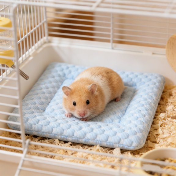 Deeceymbur Small Animal Cooling Pad Foldable Ice Chill Mat Breathable Heat Relief Cushion for Hamster Rabbit Cage Indoor Outdoor Traveling Using