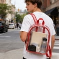 thumbnail image 1 of Deeceymbur Small Plastic Clear Backpack Security Storage Lightweight Waterproof Portable for Activities Travel Pack Tote, 1 of 6