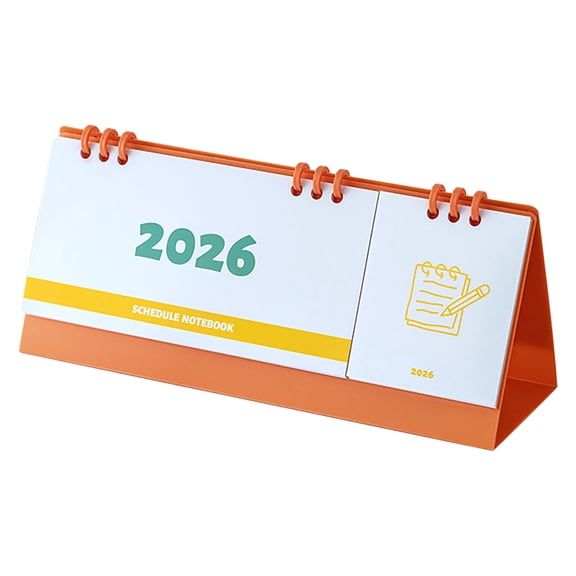 Deeceymbur Small Standing Desktop Calendar 2026 Thick Paper English Holiday Markers Office Desk accessory 9.06x2.87x3.94in