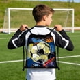 thumbnail image 1 of Deeceymbur Soccer Print Drawstring Bag Oxford Cloth Storage Pouch for Gear Equipment Portable Gym Travel Organizer, 1 of 6