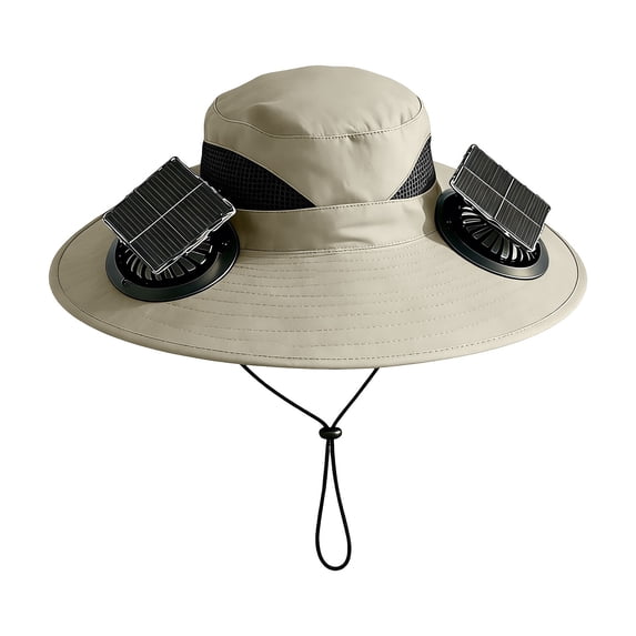 Deeceymbur Solar Fan Hat Wide Brim Sun Hat Built in Fans Solar Powered for Outdoor Protection Fishing Hiking Gardening Beach
