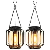 Deeceymbur Solar-Powered Iron Square Planar Unshakeable Chandelier for Outdoor Courtyard